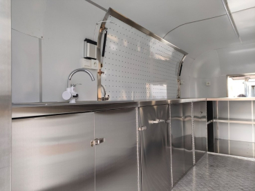 Retro Stainless Steel Food Trailer PSS5021 im US-Retro-Design mit Edelstahl